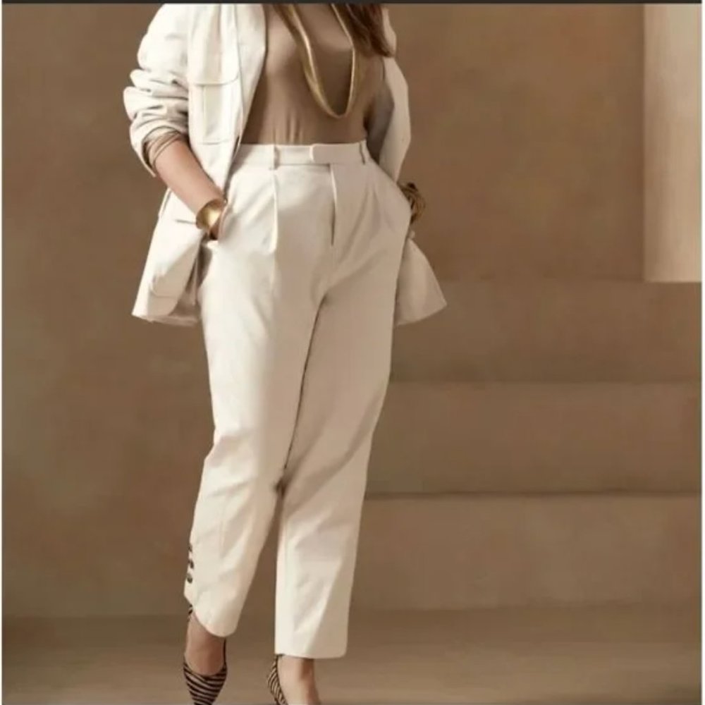 BR X HARBISON Transition Cream Safari Suit Pant - Banana Republic